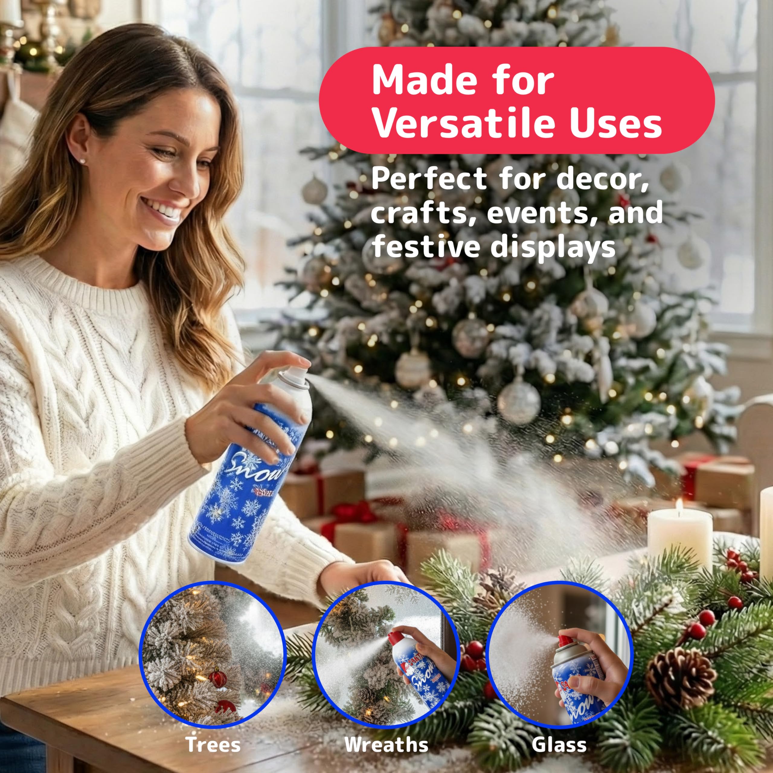 Amazon.co.jp: Prextex フェイクスノースプレー クリスマスツリー用 2